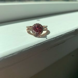 Rose gold plated sterling silver ring